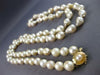 ESTATE LONG AAA PEARL 14KT YELLOW GOLD 3D CLASSIC FLOWER LOVE NECKLACE #27558