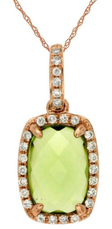 1.91CT DIAMOND 14KT ROSE GOLD CUSHION & ROUND RECTANGULAR HALO FLOATING PENDANT