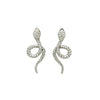 ESTATE 1.05CT DIAMOND 18KT WHITE GOLD 3D SNAKE FUN HANGING EARRINGS