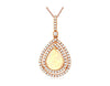 1.60CT DIAMOND & AAA OPAL 14KT ROSE GOLD PEAR SHAPE DOUBLE HALO FLOATING PENDANT
