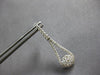 ESTATE .88CT DIAMOND 14KT WHITE GOLD CLASSIC FLOWER TEAR DROP HANGING EARRINGS