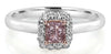 .46CT WHITE & PINK DIAMOND 18KT WHITE & ROSE GOLD PRINCESS HALO ENGAGEMENT RING
