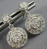 .48CT DIAMOND 14KT WHITE GOLD 3D CLUSTER CIRCULAR FILIGREE FUN HANGING EARRINGS