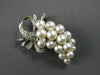 ANTIQUE EXTRA LARGE DIAMOND & AAA SOUTH SEA PEARL 14KT WHITE GOLD PENDANT #27768