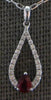 .28CT DIAMOND & AAA RUBY 14KT WHITE GOLD 3D PEAR SHAPE & ROUND FLOATING PENDANT