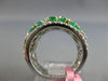 LARGE 1.56CT DIAMOND & AAA EMERALD 18KT 2 TONE GOLD MULTI ROW ANNIVERSARY RING