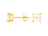 ESTATE 1.20CT AAA OPAL 14KT YELLOW GOLD 3D CLASSIC CUSHION 4 PRONG STUD EARRINGS