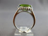 LARGE 2.85CT DIAMOND & AAA PERIDOT 14KT WHITE GOLD OVAL & ROUND FRIENDSHIP RING