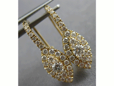 .66CT DIAMOND 14KT YELLOW GOLD 3D MARQUISE SHAPE HALO LEVERBACK HANGING EARRINGS