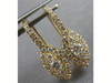 .66CT DIAMOND 14KT YELLOW GOLD 3D MARQUISE SHAPE HALO LEVERBACK HANGING EARRINGS