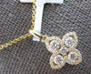 .46CT DIAMOND 18K YELLOW GOLD CLASSIC 4 LEAF CLOVER FLOWER LOVE FLOATING PENDANT