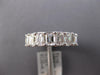 LARGE 6.07CT DIAMOND 18KT WHITE GOLD EMERALD CUT SHARED PRONG ANNIVERSARY RING