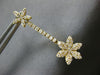 ESTATE 1.25CT DIAMOND 14KT YELLOW GOLD 3D DOUBLE FLOWER CLASSIC HANGING EARRINGS