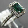 .97CT DIAMOND & AAA EMERALD 14KT WHITE GOLD SQUARE HALO CLASSIC ENGAGEMENT RING