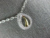 ESTATE .19CT DIAMOND 18KT 2 TONE GOLD 3D TEAR DROP LOVE KNOT FUN PENDANT