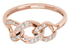 ESTATE .12CT DIAMOND 18KT ROSE GOLD 3D CLASSIC MULTI LINK FLEXIBLE FUN LOVE RING