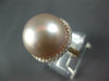 EXTRA LARGE .46CT DIAMOND & AAA PINK SOUTH SEA PEARL 18KT ROSE GOLD 3D HALO RING