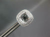 LARGE .55CT DIAMOND 18KT WHITE GOLD SQUARE DOUBLE HALO SEMI MOUNT STUD EARRINGS
