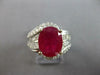 ESTATE LARGE 5.41CT DIAMOND & AAA RUBY 14KT WHITE GOLD 3D ENGAGEMENT RING #27628