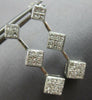 1.0CT DIAMOND 14KT WHITE GOLD CLASSIC PRINCESS INVISIBLE SQUARE HANGING EARRINGS