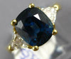 LARGE 5.2CT DIAMOND & AAA SAPPHIRE 18KT YELLOW GOLD THREE STONE ENGAGEMENT RING