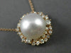 ESTATE LARGE .80CT DIAMOND & AAA SOUTH SEA PEARL 18KT ROSE GOLD FLOWER PENDANT