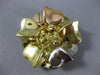 ANTIQUE 18KT WHITE YELLOW & ROSE GOLD FLOWER FILIGREE KOROVA PIN BROOCH #3067