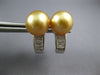 ESTATE LARGE .60CT DIAMOND & AAA GOLDEN SOUTH SEA PEARL 18KT WHITE GOLD EARRINGS