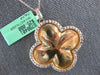 ESTATE LARGE .90CT DIAMOND 18KT ROSE GOLD 3D 4 LEAF CLOVER FLOWER LOVE NECKLACE