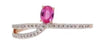 .23CT DIAMOND & AAA PINK SAPPHIRE 14K ROSE GOLD 3D OVAL & ROUND CRISS CROSS RING