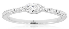 .42CT DIAMOND 14K WHITE GOLD MARQUISE & ROUND CLASSIC FRIENDSHIP ENGAGEMENT RING