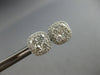 1.29CT DIAMOND 14KT WHITE GOLD CLASSIC ROUND INVISIBLE SQUARE HALO STUD EARRINGS
