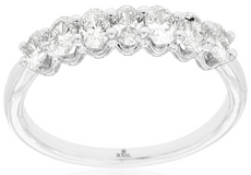 .75CT DIAMOND 14KT WHITE GOLD CLASSIC OVAL SHARED PRONG WEDDING ANNIVERSARY RING