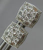 .90CT DIAMOND 14KT WHITE GOLD 3D ROUND & BAGUETTE SQUARE FILIGREE STUD EARRINGS
