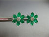 2.07CT DIAMOND & AAA EMERALD 18KT WHITE GOLD OVAL & ROUND FLOWER STUD EARRINGS