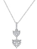 ESTATE .36CT DIAMOND 14KT WHITE GOLD CLASSIC DOUBLE HEART LOVE FLOATING PENDANT