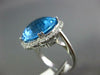 ESTATE 17.24CT DIAMOND & AAA BLUE TOPAZ 14KT WHITE GOLD FLOWER FILIGREE FUN RING