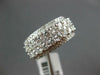 WIDE 1.75CT DIAMOND 18KT WHITE GOLD 3D ROUND MULTI ROW CLASSIC ANNIVERSARY RING