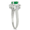 .79CT DIAMOND & AAA EMERALD 14KT WHITE GOLD OVAL & ROUND DOUBLE SWIRL LOVE RING