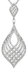 1.47CT DIAMOND 14KT WHITE GOLD MULTI ROW TEAR DROP CRISS CROSS FLOATING PENDANT