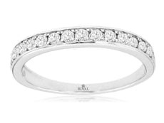 .46CT DIAMOND 14KT WHITE GOLD 3D CHANNEL SEMI ETERNITY WEDDING ANNIVERSARY RING