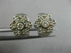 ESTATE .50CT ROUND DIAMOND 14KT WHITE GOLD CLASSIC FLOWER HUGGIE EARRINGS #21898