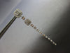 LONG 1.19CT DIAMOND 14KT WHITE GOLD ROUND & BAGUETTE CHANDELIER HANGING EARRINGS
