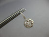 1.35CT DIAMOND 14KT WHITE GOLD 3D CLUSTER FLOWER HALO LEVERBACK HANGING EARRINGS