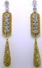 1.67CT WHITE & FANCY YELLOW DIAMOND 18KT 2 TONE GOLD HEXAGON TEAR DROP EARRINGS