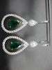 EXTRA LARGE 10.16CT DIAMOND & AAA EMERALD 18KT TWO TONE GOLD 3D HANGING EARRINGS