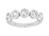 ESTATE 1.0CT DIAMOND 14KT WHITE GOLD ROUND 5 STONE BEZEL ANNIVERSARY RING