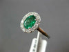 1.22CT DIAMOND & AAA EMERALD 18K WHITE GOLD 3D OVAL & ROUND HALO ENGAGEMENT RING