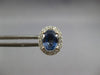 ESTATE 3.33CT DIAMOND & AAA SAPPHIRE 14KT WHITE GOLD OVAL & ROUND STUD EARRINGS