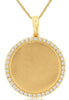 .16CT DIAMOND 14KT YELLOW GOLD 3D ROUND CIRCULAR ENGRAVEABLE FLOATING NPENDANT